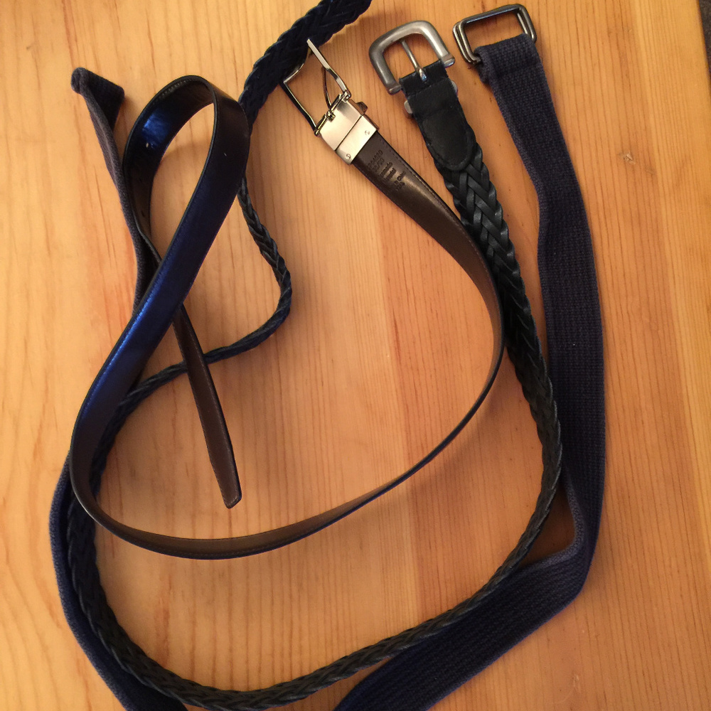 🔒Men's Black Leather Belt, plus 2 extras